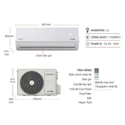 Kích thước Comfee CFS-18VAF