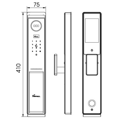 Kích thước Demax EL-C910BN CNC App Remote