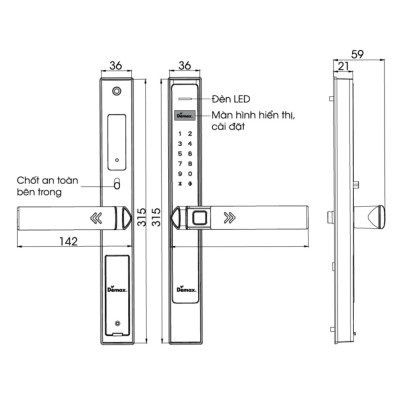 Kích thước Demax EL689 AG Wifi App