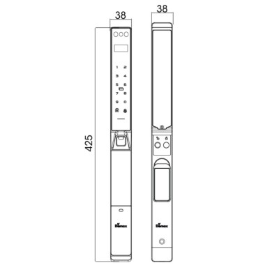 Kích thước Demax EL998 BN CNC Remote