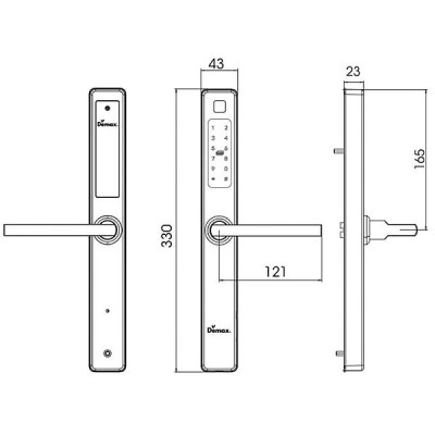 kích thước Khóa thông minh chống nước Demax EL-C102 AG kích thước Khóa thông minh chống nước Demax EL-C102 AG