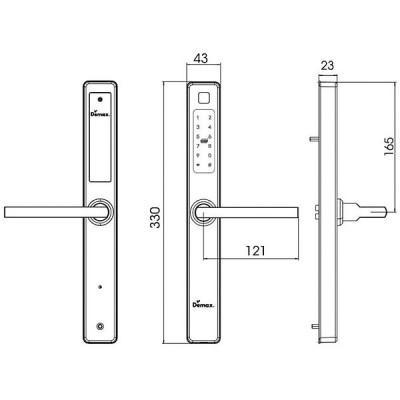 kích thước Khóa thông minh chống nước Demax EL-C102 SB APP kích thước Khóa thông minh chống nước Demax EL-C102 SB APP