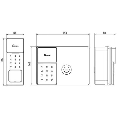 kích thước Khóa cửa cổng chống nước Demax EL608 GB CNC APP kích thước Khóa cửa cổng chống nước Demax EL608 GB CNC APP