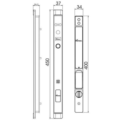 kích thước Khóa thông minh chống nước Demax EL906 AG CNC APP REMOTE