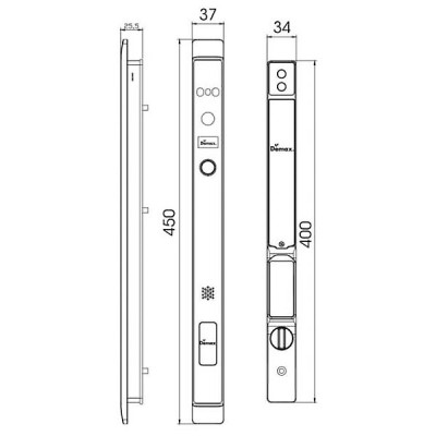 kích thước Khóa thông minh chống nước Demax EL908 BL CNC APP WIFI REMOTE kích thước Khóa thông minh chống nước Demax EL908 BL CNC APP WIFI REMOTE