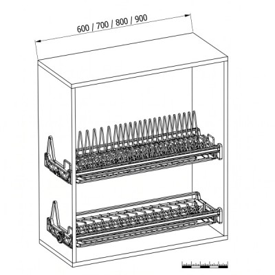 Kích thước Giá bát đĩa cố định  Grandx XF.90S