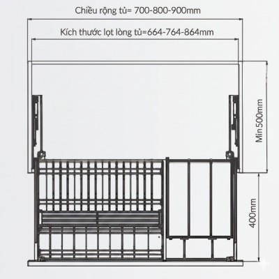 Kích thước Giá Bát Đĩa Titanium Grandx XD.90T