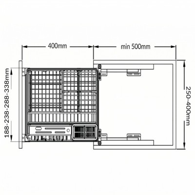 Kích thước Giá đựng chai lọ gia vị dao thớt nan dẹt XK.25S1