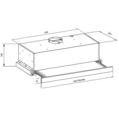 Kích thước Máy hút mùi âm tủ Grandx GX H70F58B