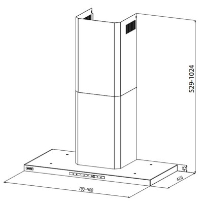 Kích thước Hút mùi áp tường Grandx GX H70T65