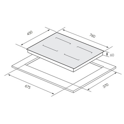 Kích thước Bếp từ 2 vùng nấu Grandx GX IH988G