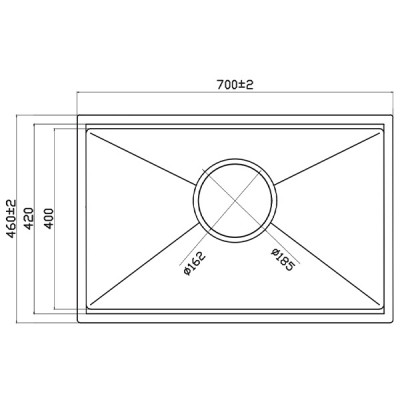 Kích thước Chậu rửa chén Handmade Grandx GX7046S