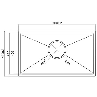 Kích thước Chậu rửa chén Handmade GrandX GX7846S