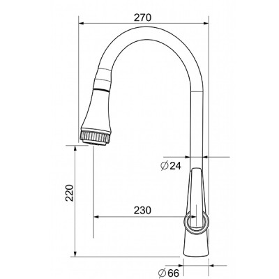 Kích thước Vòi rửa chén GrandX GXF15 Pro