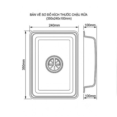 Kích thước Chậu inox nhỏ GrandX GXSB02
