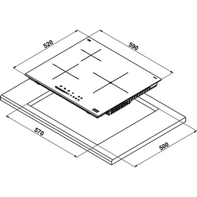 kích thước Bếp từ Hafele HC-I6035B 533.09.961