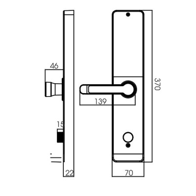 kích thước Khóa điện tử Kassler KL-669 Copper App