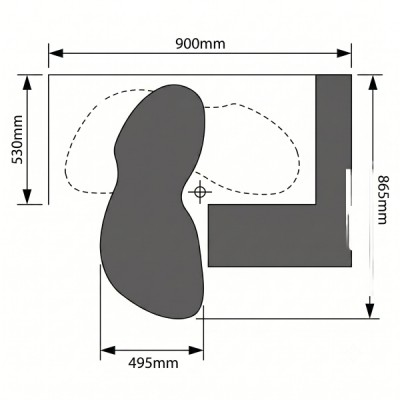 Kích thước Kệ Góc Liên Hoàn Hình Lá Grandx XM.420SR (Phải)