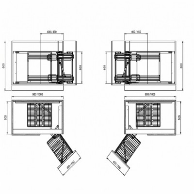 Kích thước Kệ Góc Liên Hoàn Nan Oval SUS304 Grandx XMC.45M (L/R)