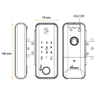 Kích thước Demax EL800G AC TTLOCK App Remote