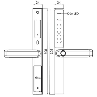 Kích thước Demax EL-C1O3 AG App