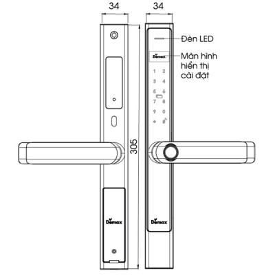 Kích thước Demax EL699 BL App