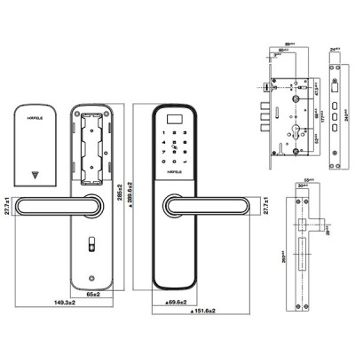 kích thước TT Hafele DL6000 912.20.581