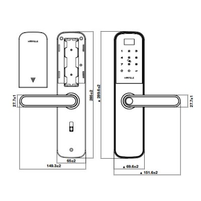 kích thước 2 TT Hafele DL6100 912.20.582