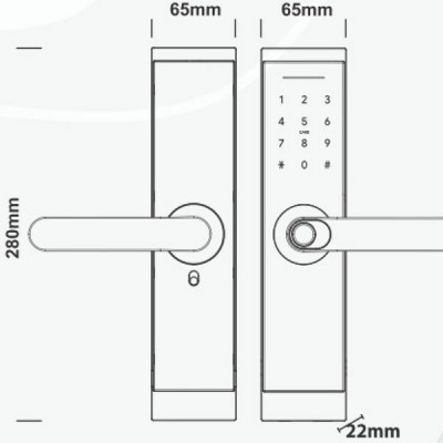 kích thước Khóa điện tử Kassler KL-567 Black App Remote kích thước Khóa điện tử Kassler KL-567 Black App Remote