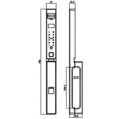 kích thước Khóa điện tử Kassler KL-599 CNC - VF Champage Gold App kích thước Khóa điện tử Kassler KL-599 CNC - VF Champage Gold App