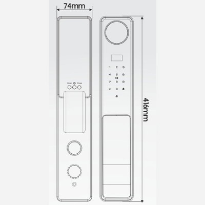 kích thước Khóa điện tử Kassler KL-809 CNC Copper APP kích thước Khóa điện tử Kassler KL-809 CNC Copper APP