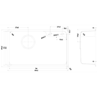 Kích thước Chậu rửa bát HARU Series KH8050FS Plus