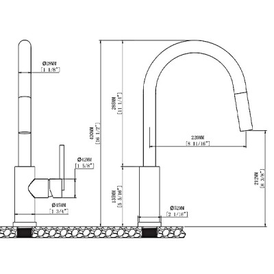 Kích thước Vòi rửa bát Kluger KLF0030S