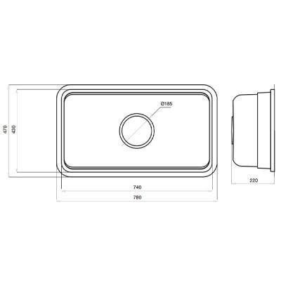 Kích thước Chậu rửa bát Kluger OMI Series KO7847FS Plus