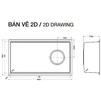 kích thước Kluger KY8045FS Plus