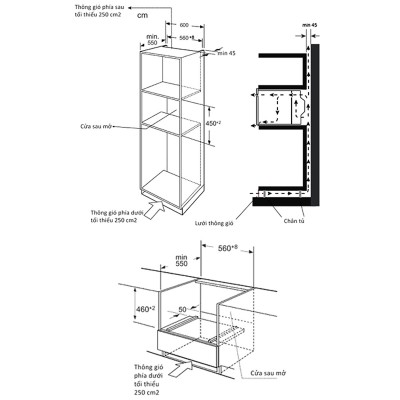 kích thước Lò Nướng Kocher KMEU-1050