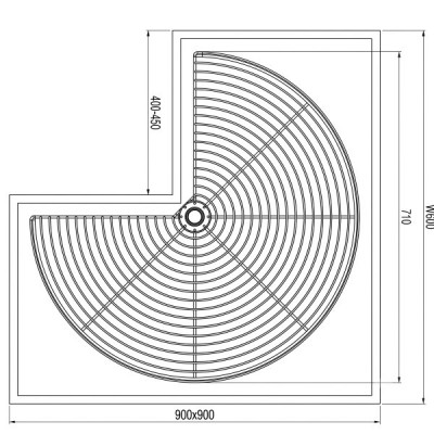 Kích thước Mâm Xoay 3/4 - 270o Grandx XC.270.80S1