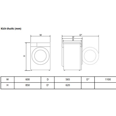 kích thước Máy giặt LG FX1412N5G