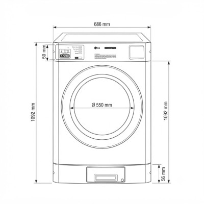 Kích thước Máy sấy LG CDT29MUOES