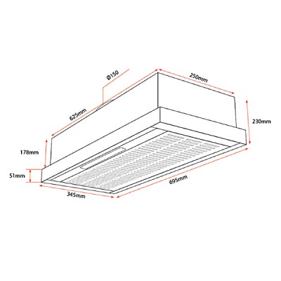 Kích thước máy hút mùi Kocher K6370S