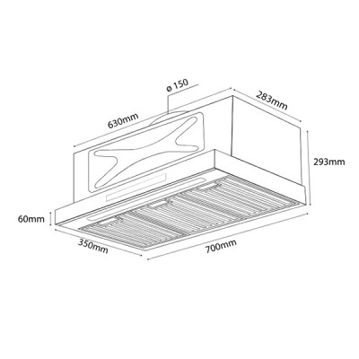 Kích thước Máy hút mùi Kocher X-88 CLEAN