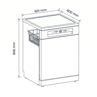 Kích thước Máy rửa bát Kocher X15UV