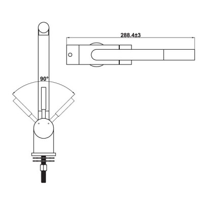 kích thước ngang Vòi Rửa Chén HT21-CH2F271 Hafele 577.55.210