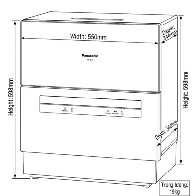 kích thước Panasonic NP-TH1WEVN