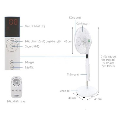 Kích thước Toshiba F-LSD30(W)VN