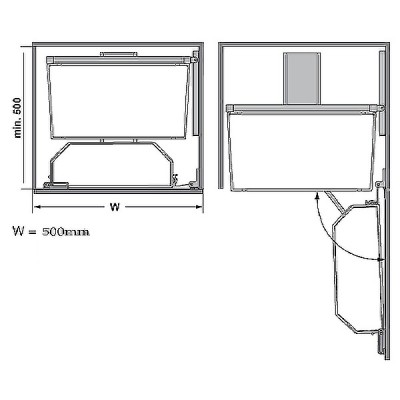 kích thước Tủ đồ khô 6 tầng Wire basket Hafele 546.54.233