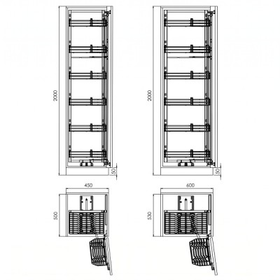 Kích thước Tủ Đồ Khô Nan Oval SUS304 Grandx XPR.450M1