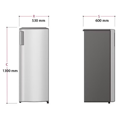 kích thước Tủ lạnh LG LOF16BGM
