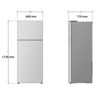 Kích thướcTủ Lạnh Ngăn Đá Trên LG GN-D332PS