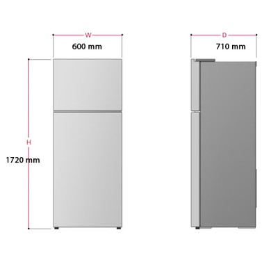 Kích thước Tủ Lạnh Ngăn Đá Trên LG GN-M332BL
